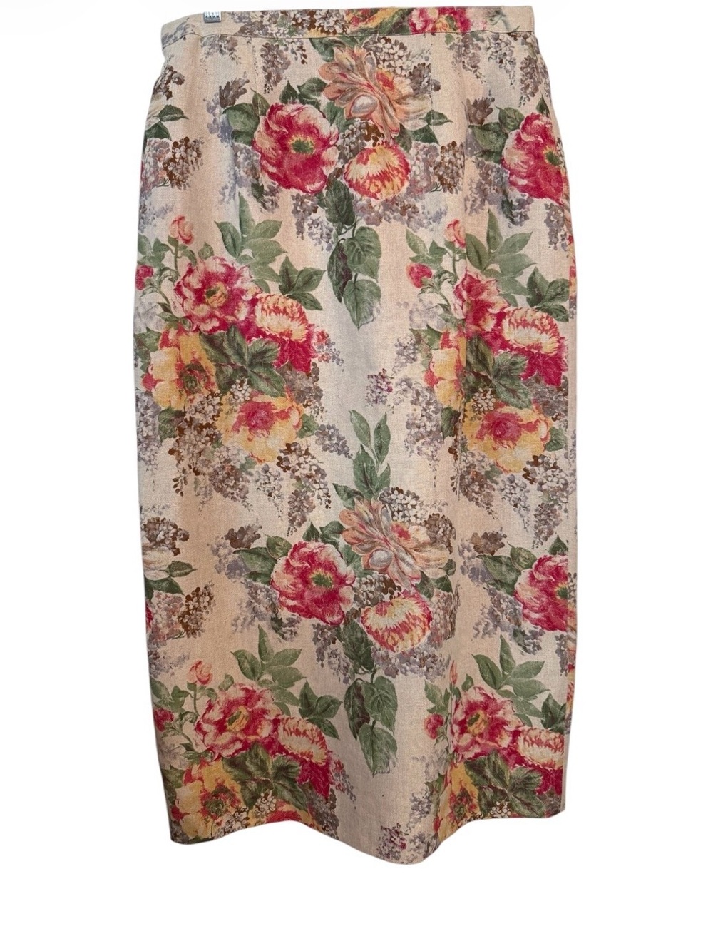 Vintage Talbots 100% Linen Floral Blazer Long Skirt Suit M 8 - Picture 4 of 7